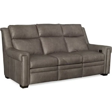 Transitional Reclining Sofa with Articulated Power Headrest